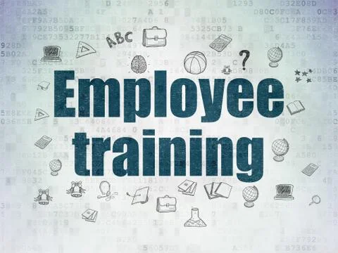 Education concept: Employee Training on Digital Data Paper background Stockillustratie