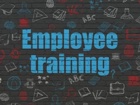 Education concept: Employee Training on wall background Ilustración de archivo