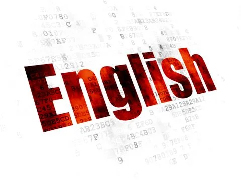 Education concept: English on Digital background 스톡 일러스트