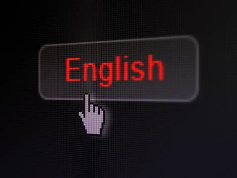 Education concept: English on digital button background Stock Illustration