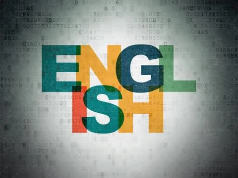 Education concept: English on Digital Data Paper background イラスト素材