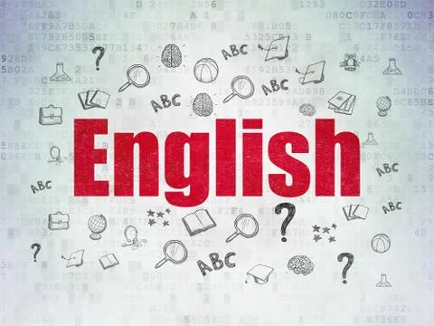 Education concept: English on Digital Data Paper background Иллюстрация