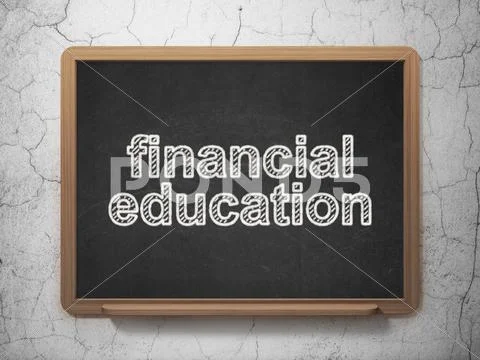 Education Concept: Financial Education On Chalkboard Background