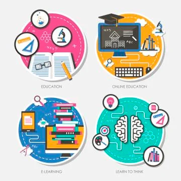 Education concept in flat design Stock Illustration