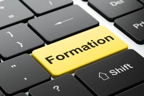 Education concept: Formation on computer keyboard background 스톡 일러스트