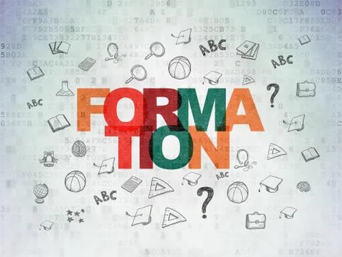 Education concept: Formation on Digital Data Paper background 스톡 일러스트