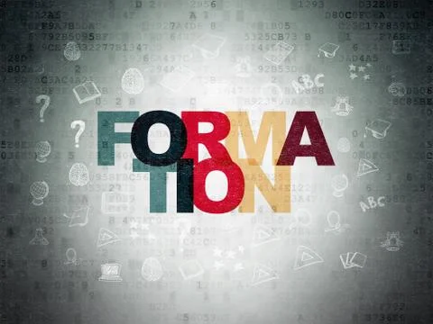 Education concept: Formation on Digital Data Paper background Stock Illustration
