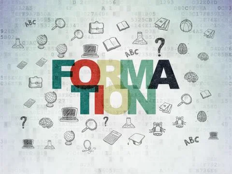 Education concept: Formation on Digital Data Paper background Stock Illustration