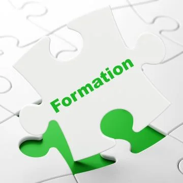 Education concept: Formation on puzzle background Stock Illustration