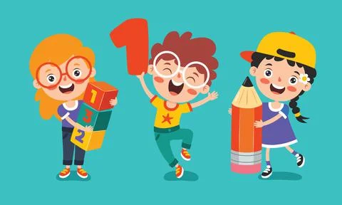 Education Concept With Funny School Child Illustrazione stock