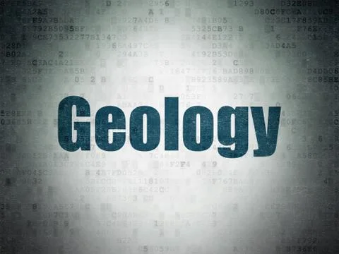 Education concept: Geology on Digital Data Paper background 스톡 일러스트
