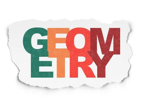 Education concept: Geometry on Torn Paper background Ilustração Stock