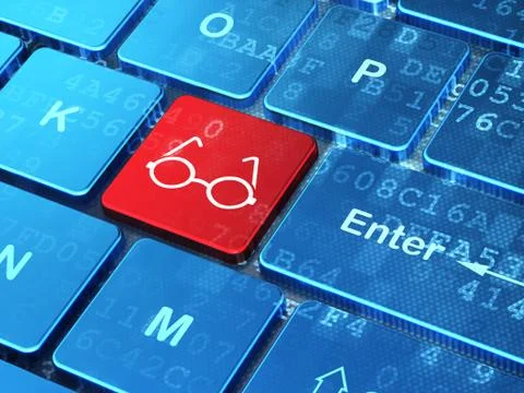 Education concept: Glasses on computer keyboard background 스톡 일러스트