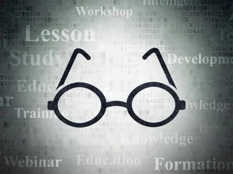 Education concept: Glasses on Digital Data Paper background Иллюстрация