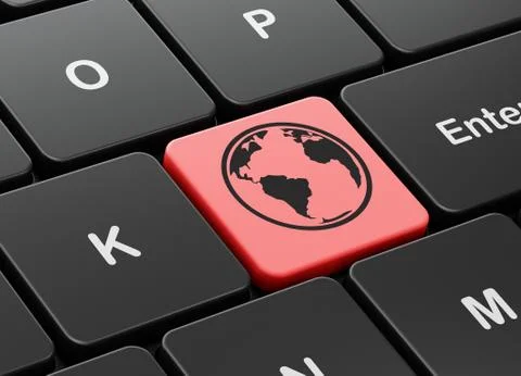 Education concept: Globe on computer keyboard background Stock Illustration