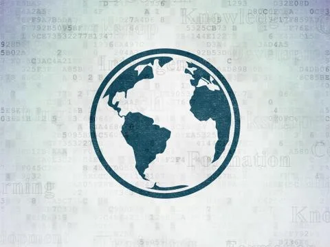 Education concept: Globe on Digital Data Paper background Illustrazione stock
