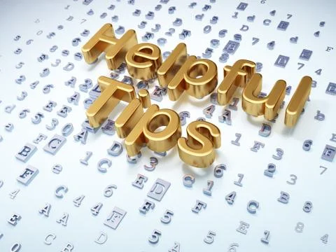 Education concept: Golden Helpful Tips on digital background 库存插图