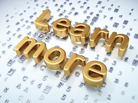 Education concept: Golden Learn More on digital background 库存插图