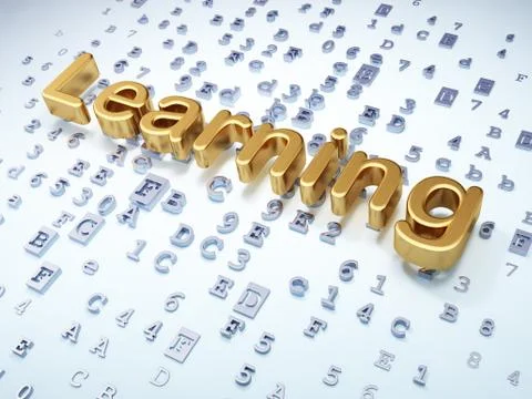 Education concept: Golden Learning on digital background Illustrazione stock