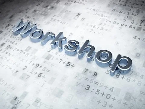 Education concept: Golden Workshop on digital background 库存插图