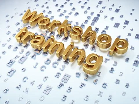 Education concept: Golden Workshop Training on digital background Illustrazione stock