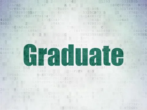 Education concept: Graduate on Digital Data Paper background イラスト素材