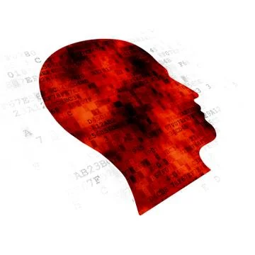 Education concept: Head on Digital background 스톡 일러스트
