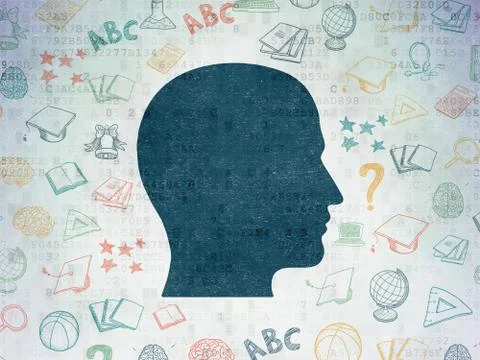 Education concept: Head on Digital Data Paper background Stock Illustration
