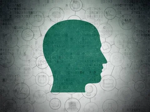Education concept: Head on Digital Data Paper background Stockillustratie