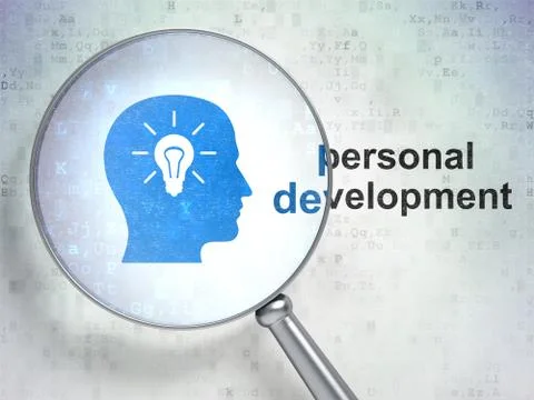 Education concept: Head With Light Bulb and Personal Development イラスト素材