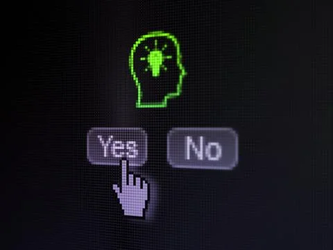 Education concept: Head With Lightbulb on digital computer scree Stock-Illustration