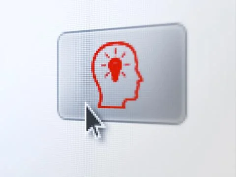 Education concept: Head With Lightbulb on digital button backgro Stock Illustration