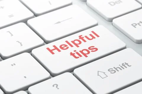 Education concept: Helpful Tips on computer keyboard background Stockillustratie