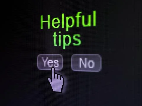 Education concept: Helpful Tips on digital computer screen Stock-Illustration