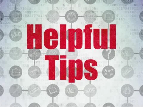 Education concept: Helpful Tips on Digital Paper background Illustrazione stock