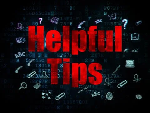 Education concept: Helpful Tips on Digital background 库存插图