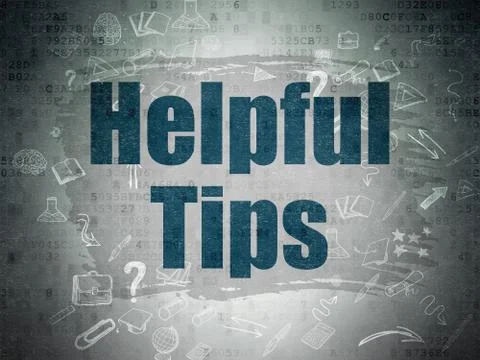Education concept: Helpful Tips on Digital Paper background Illustrazione stock
