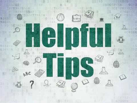 Education concept: Helpful Tips on Digital Data Paper background Stock Illustration