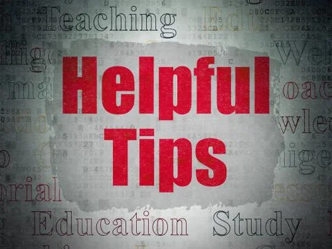 Education concept: Helpful Tips on Digital Data Paper background Stockillustratie