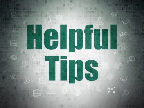 Education concept: Helpful Tips on Digital Data Paper background Illustrazione stock