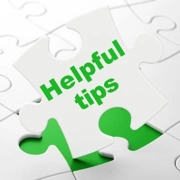 Education concept: Helpful Tips on puzzle background Stock Illustration