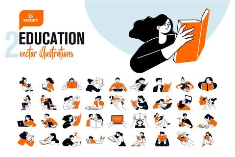 Education concept illustrations Stock Illustration