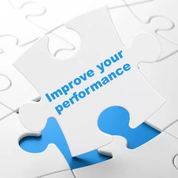 Education concept: Improve Your Performance on puzzle background 스톡 일러스트
