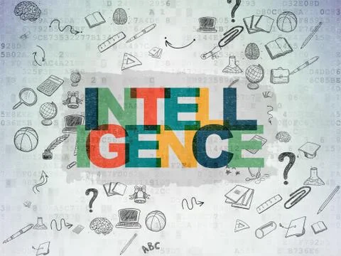 Education concept: Intelligence on Digital Paper background Illustrazione stock
