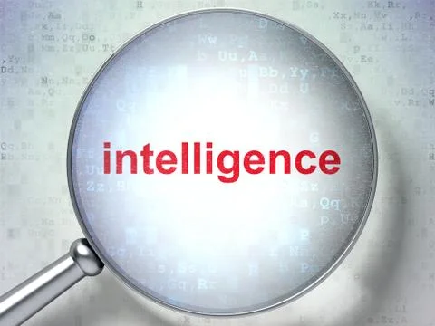 Education concept: Intelligence with optical glass Stock-Illustration