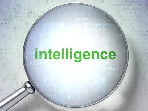 Education concept: Intelligence with optical glass Stock Illustration