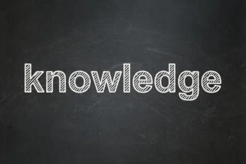 Education concept: Knowledge on chalkboard background Illustrazione stock