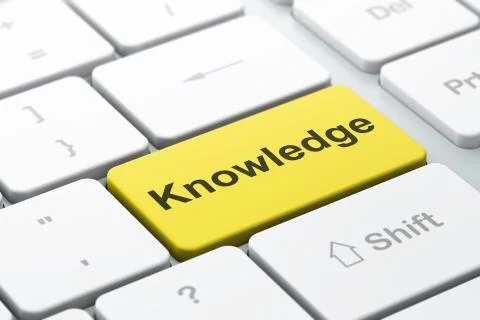 Education concept: Knowledge on computer keyboard background Illustrazione stock
