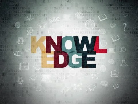 Education concept: Knowledge on Digital Data Paper background Illustrazione stock