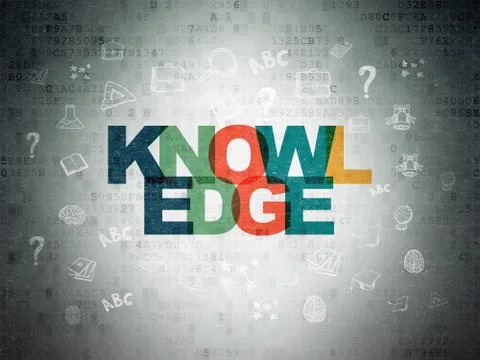 Education concept: Knowledge on Digital Data Paper background Illustrazione stock